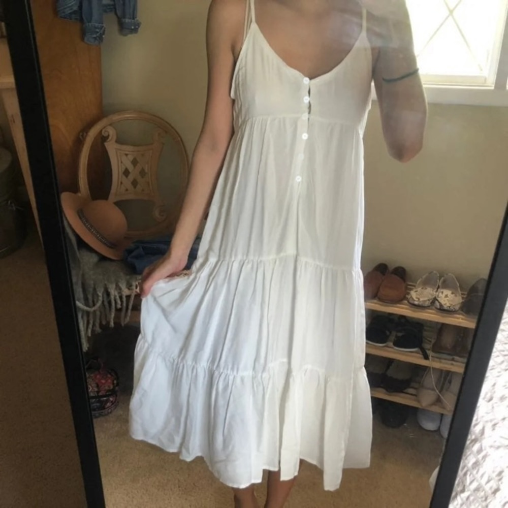 Summer white midi dress